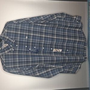 Cinch Men's George Straight Blue/White Plaid Button Down Shirt